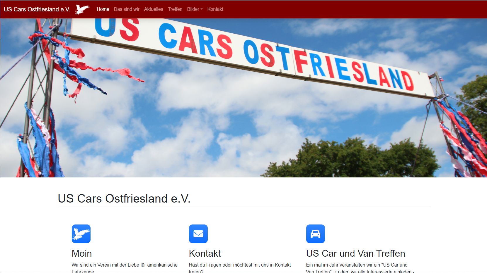 Ansicht Website US Cars Ostfriesland